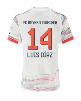 Bayern Munich Luis Diaz #14 Maglia Gara Trasferta Repliche 2025-26 Donna Maniche Corte Bayern Munich Luis Diaz #14 Maglia Gara Trasferta Repliche 2025-26 Donna Maniche Corte